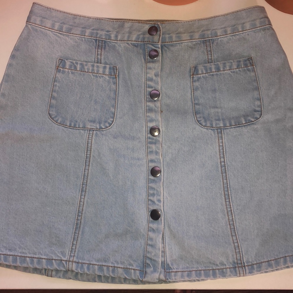 BDG front button up denim skirt